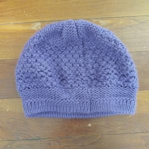 Purple knitted beret